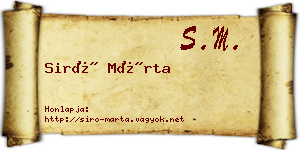 Siró Márta névjegykártya